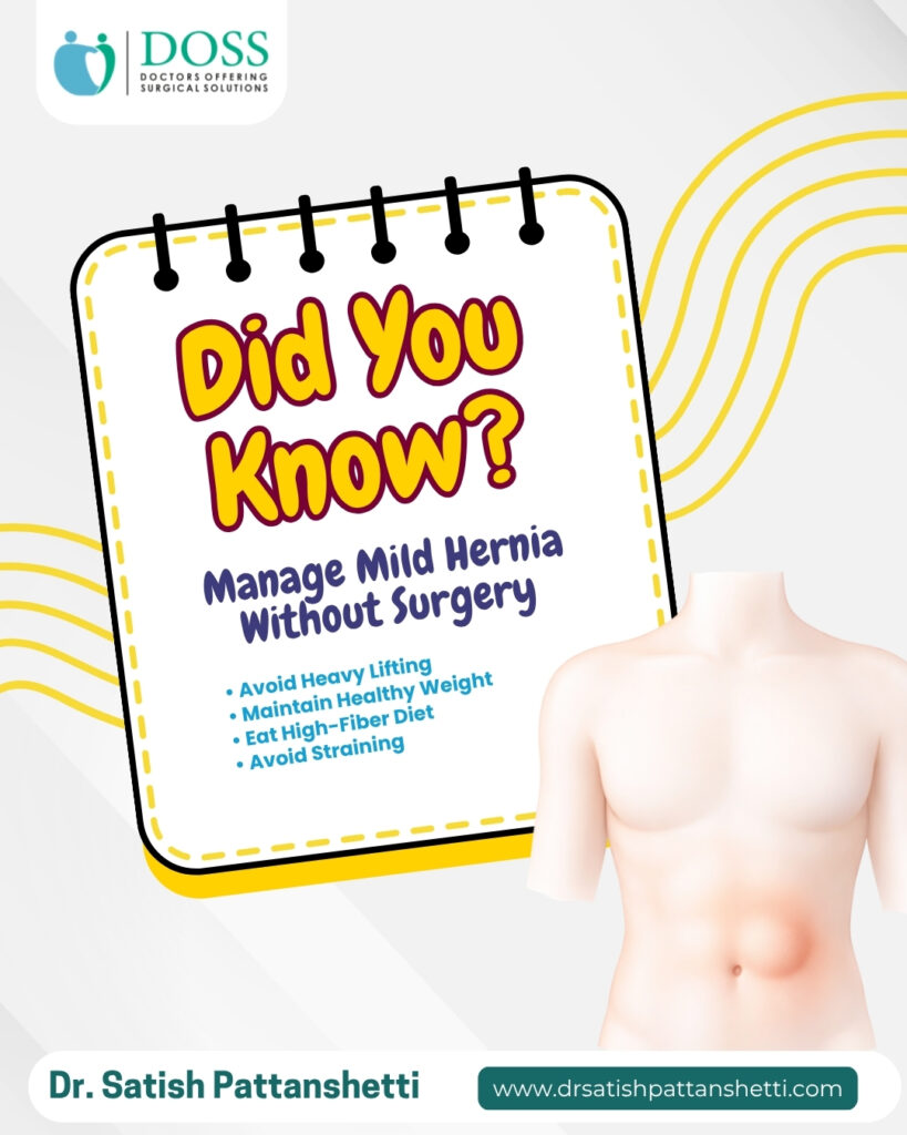 how to manage mild hernia without surgery